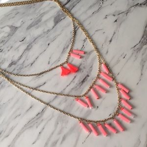 Gold and Pink Layered Necklace